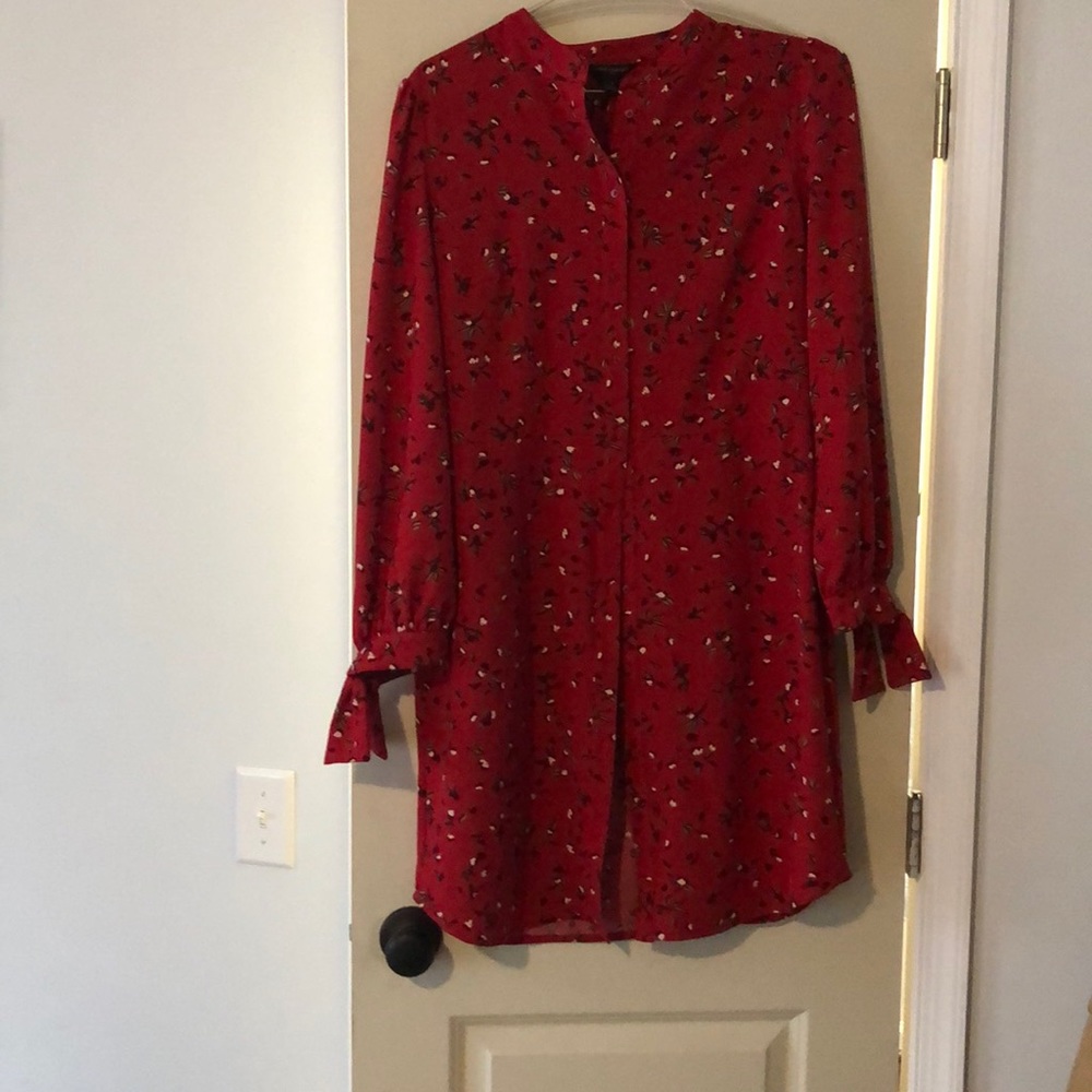 Red cherry blossom dress